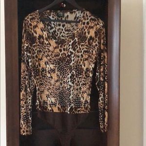 Beautiful Tiger Print Top with sequins.